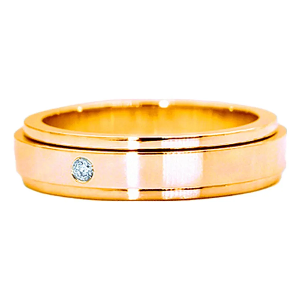 Diamond Spinner Matching Wedding Couple Rings