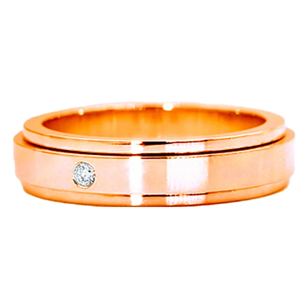 Diamond Spinner Matching Wedding Couple Rings