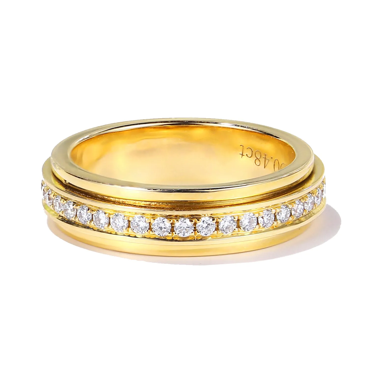 Diamond Spinner Matching Wedding Couple Rings