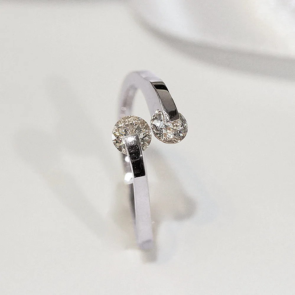 Diamond Toi et Moi Statement Ring