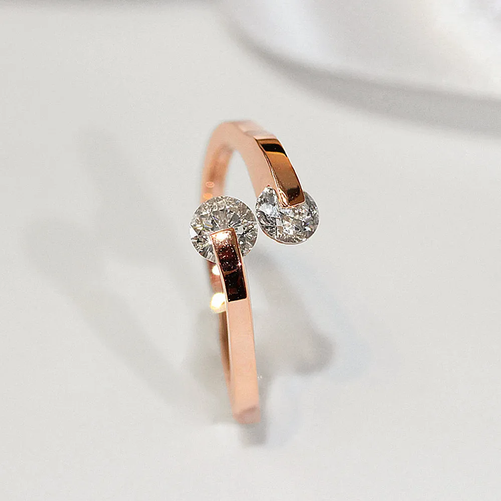 Diamond Toi et Moi Statement Ring