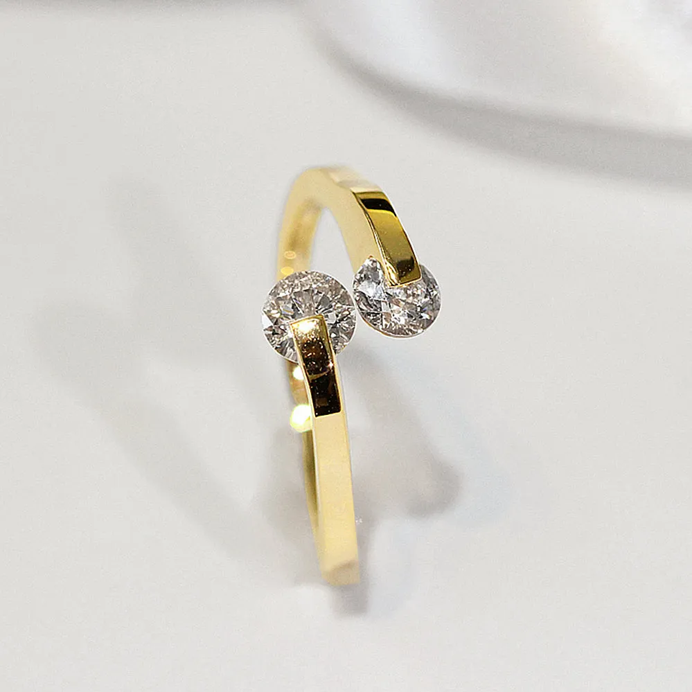 Diamond Toi et Moi Statement Ring