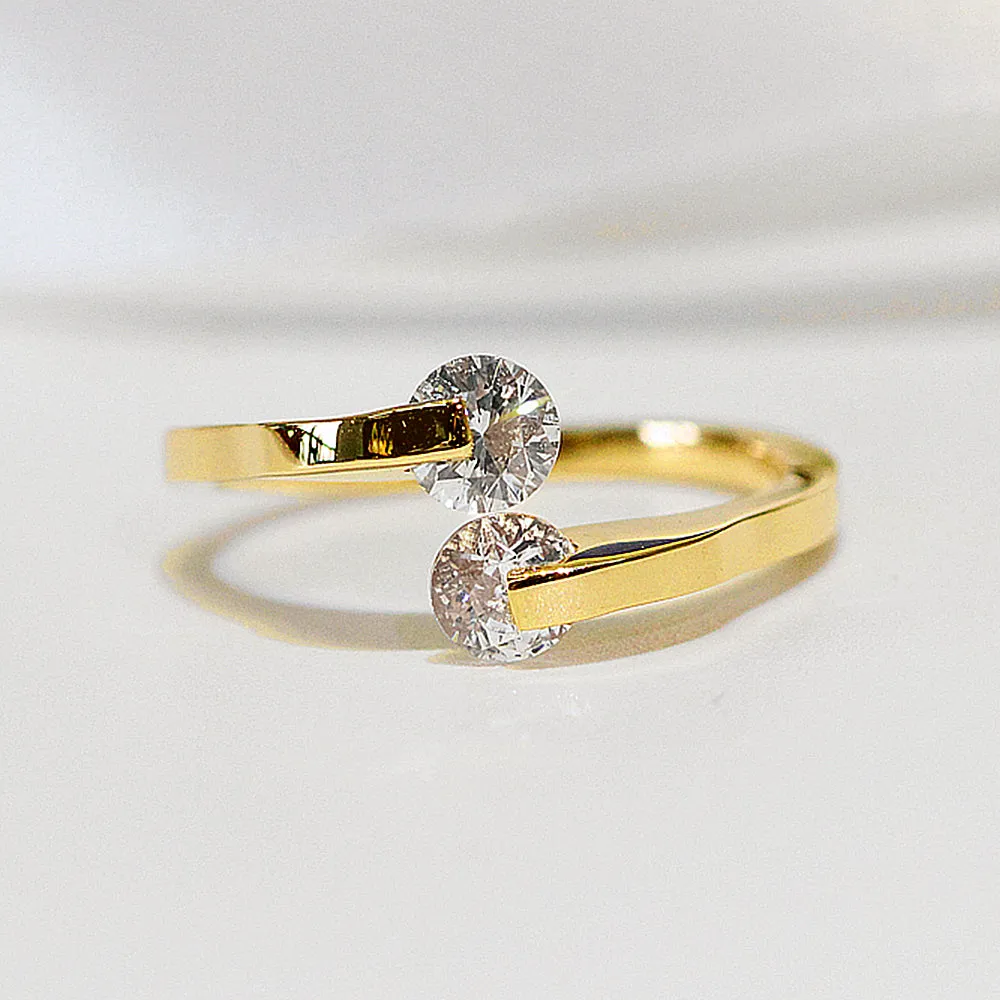 Diamond Toi et Moi Statement Ring