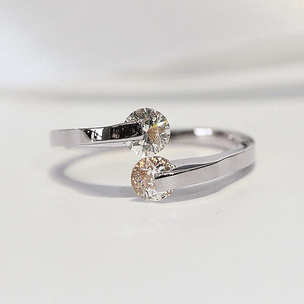 Diamond Toi et Moi Statement Ring