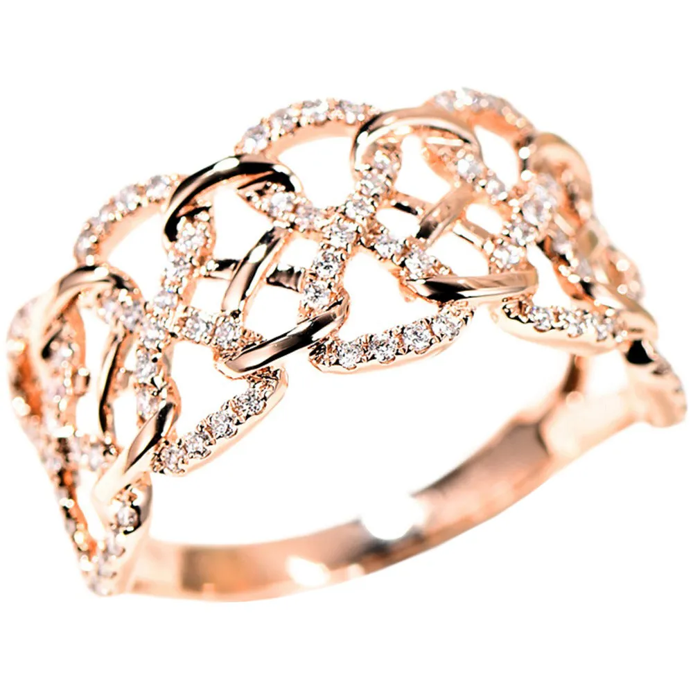 Diamond Weave Braid Wide Ring
