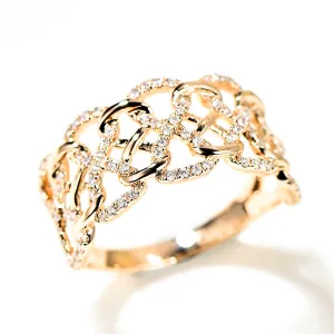 Diamond Weave Braid Wide Ring