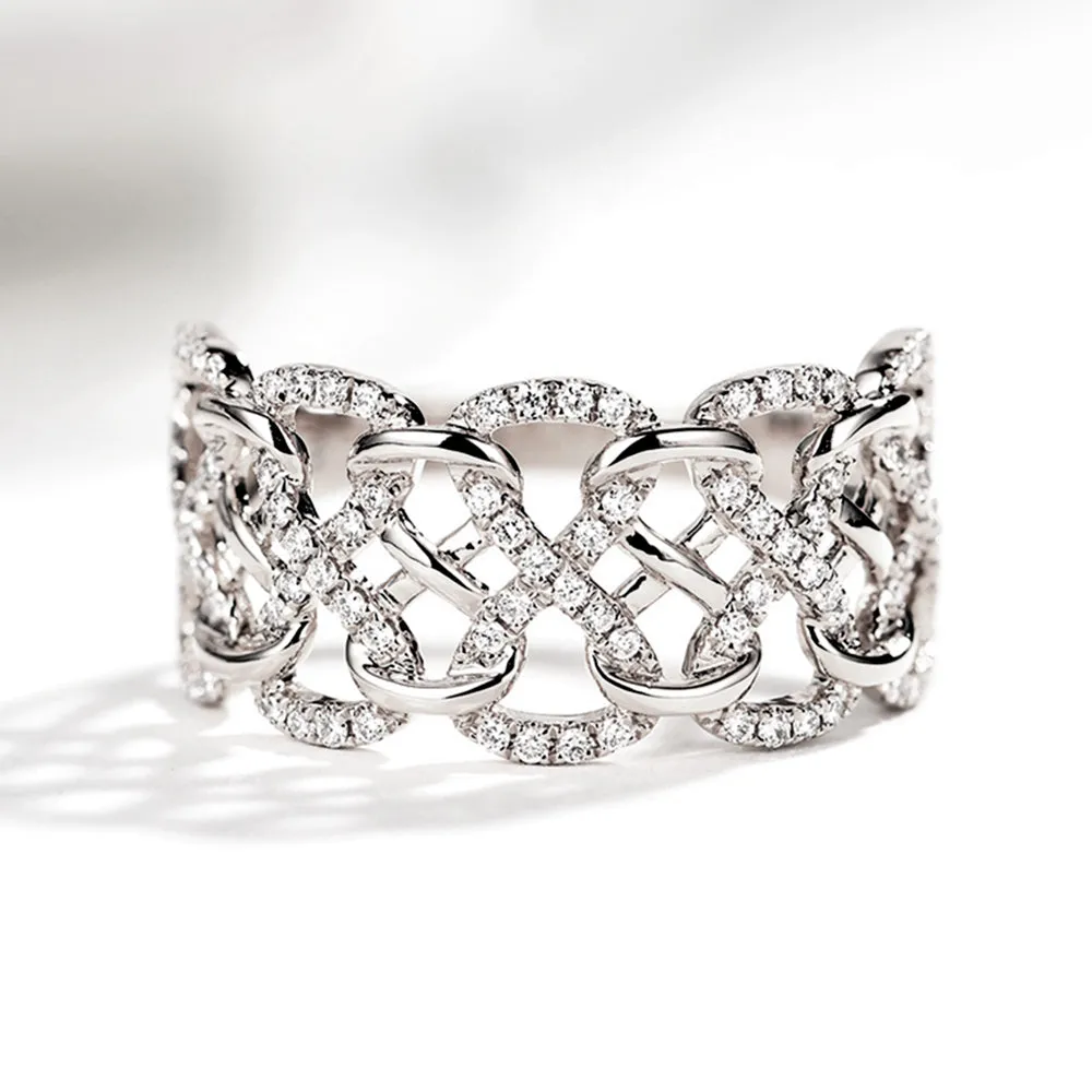 Diamond Weave Braid Wide Ring