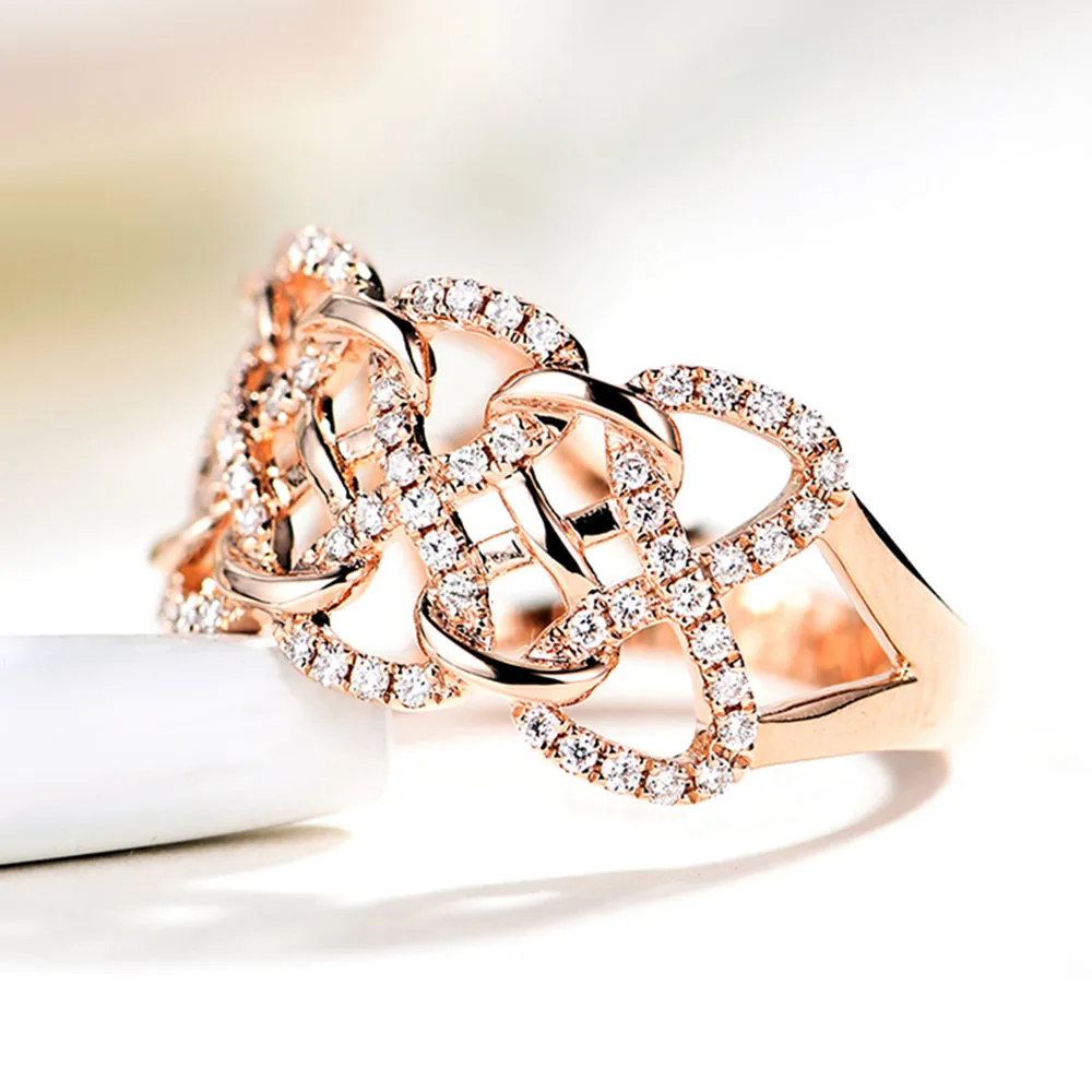 Diamond Weave Braid Wide Ring