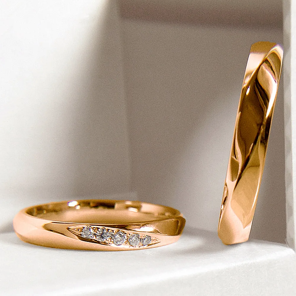 Diamond Wedding Matching Couple Rings