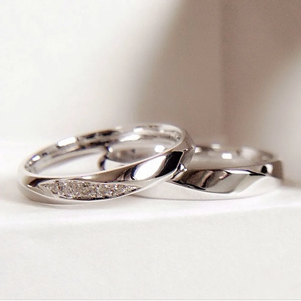 Diamond Wedding Matching Couple Rings