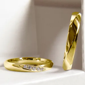 Diamond Wedding Matching Couple Rings