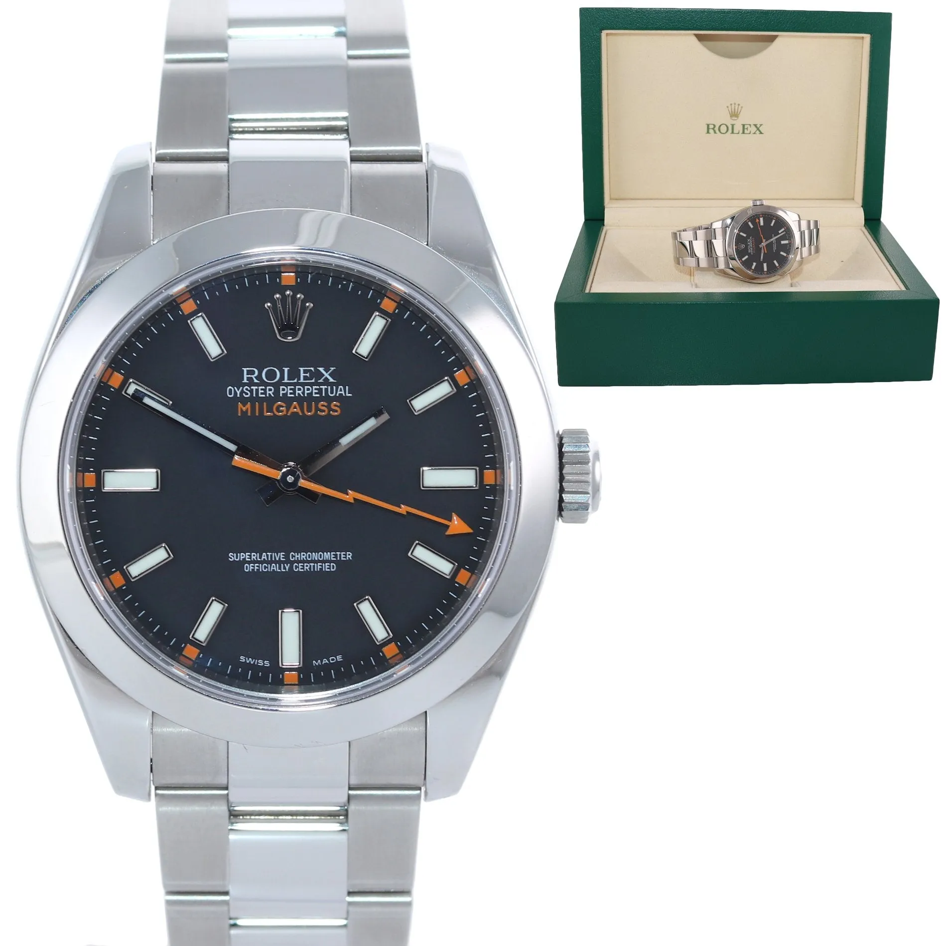 DISCONTINUED Rolex Milgauss 116400 Steel Black 40mm Oyster Watch Box