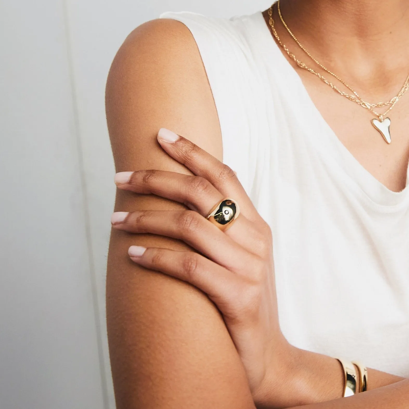 Dome Ring with Diamond - Gold