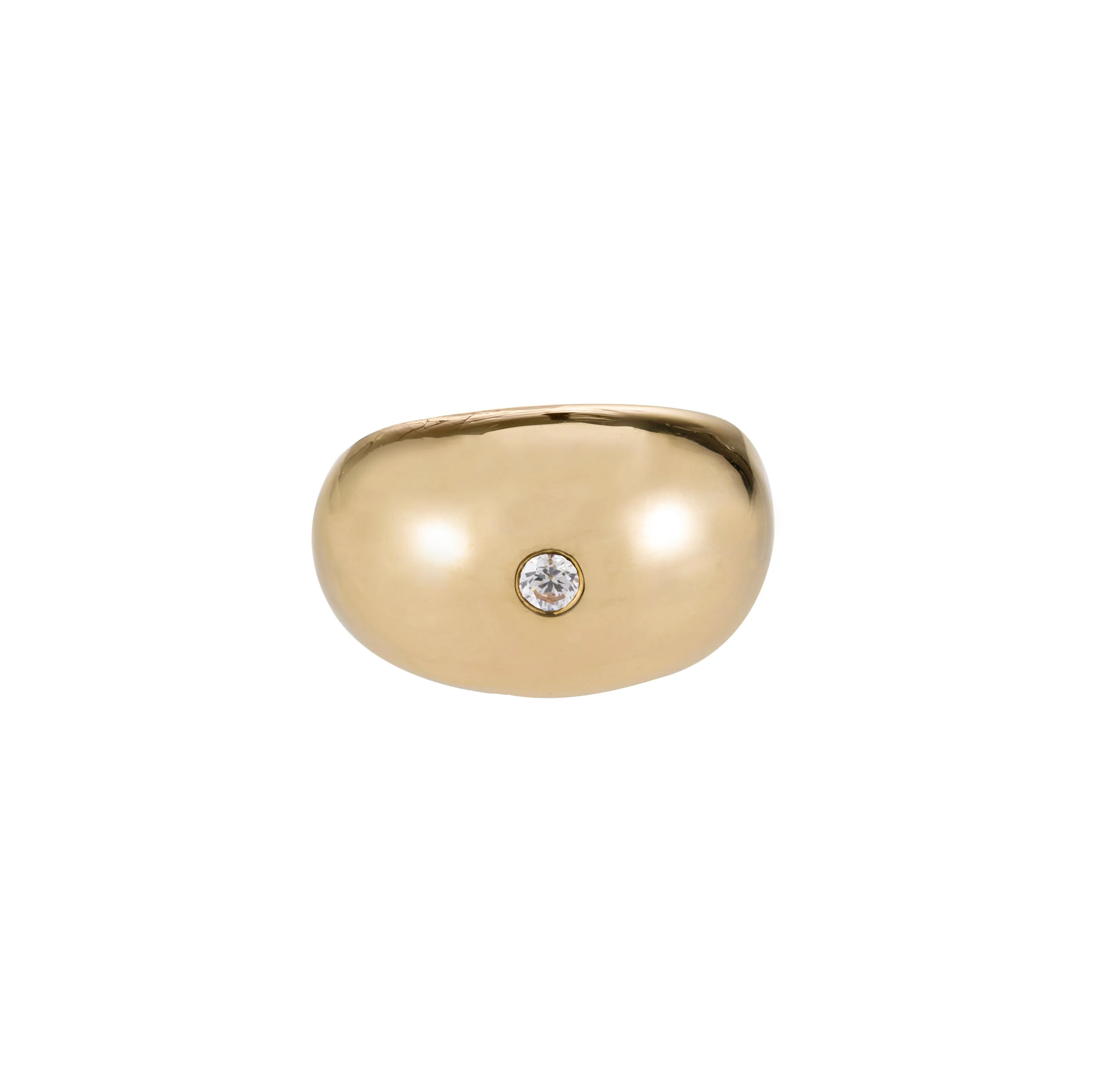 Dome Ring with Diamond - Gold
