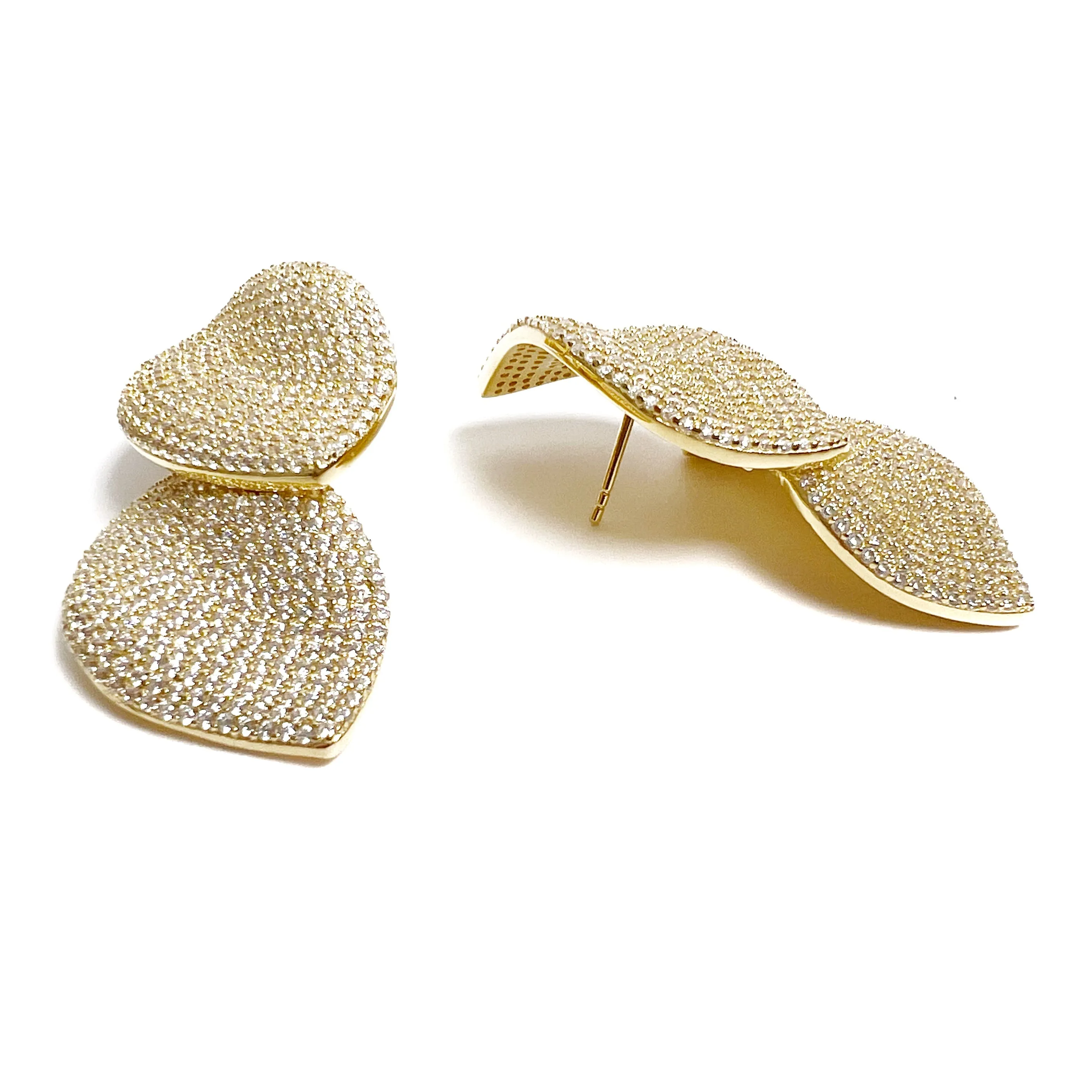 Double Large Leaf Earrings