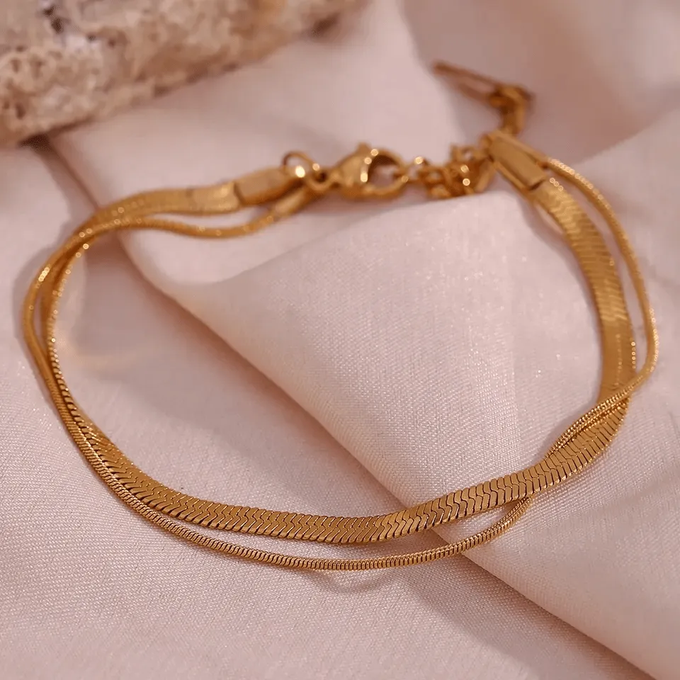 Double Layer Snake Chain Bracelets