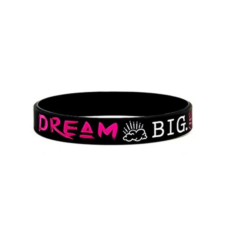 Dream Inspire Motivation Bracelets Silicone Wristbands Cool Style Perfect Gift For Men And Women