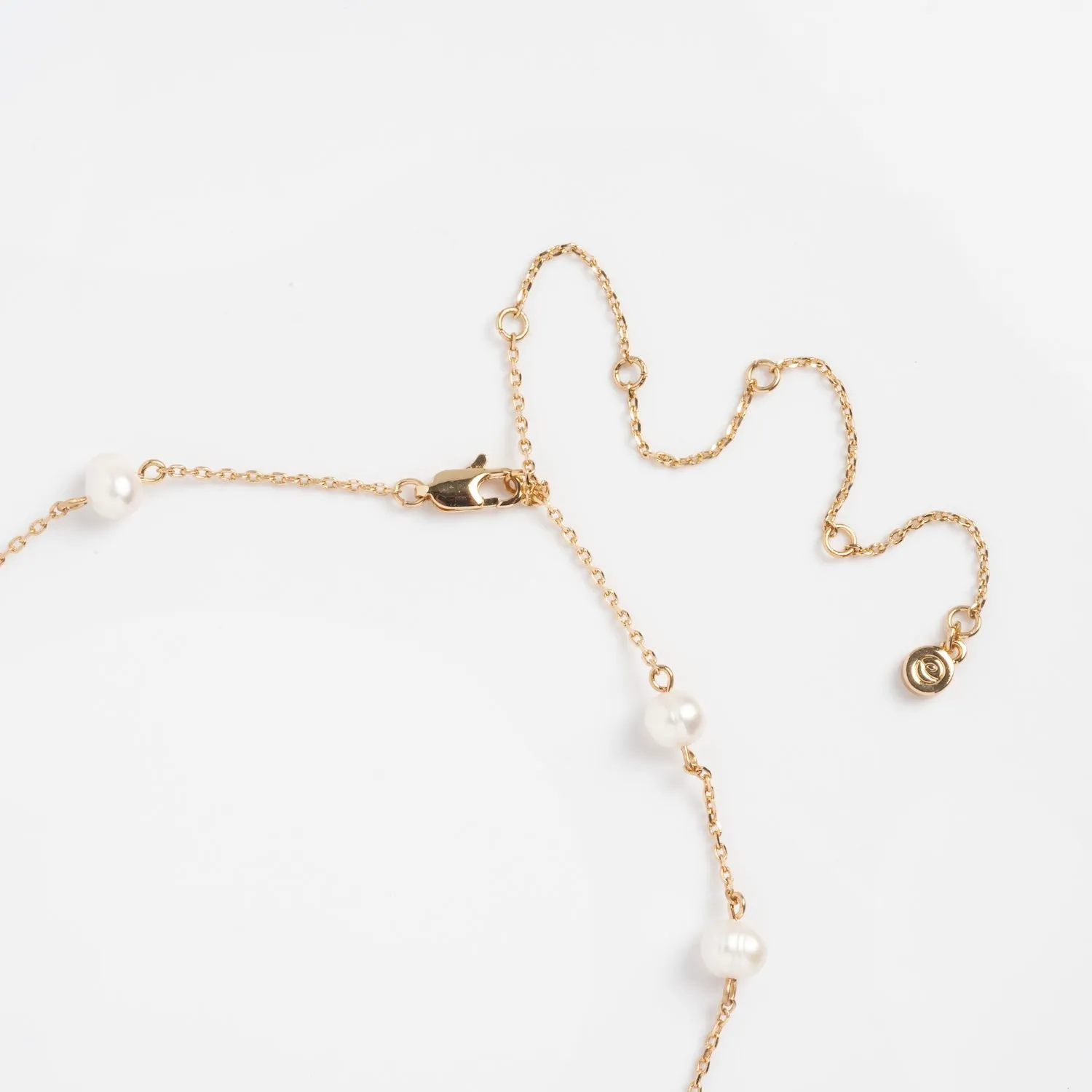 Dripping Pearl Lariat Necklace