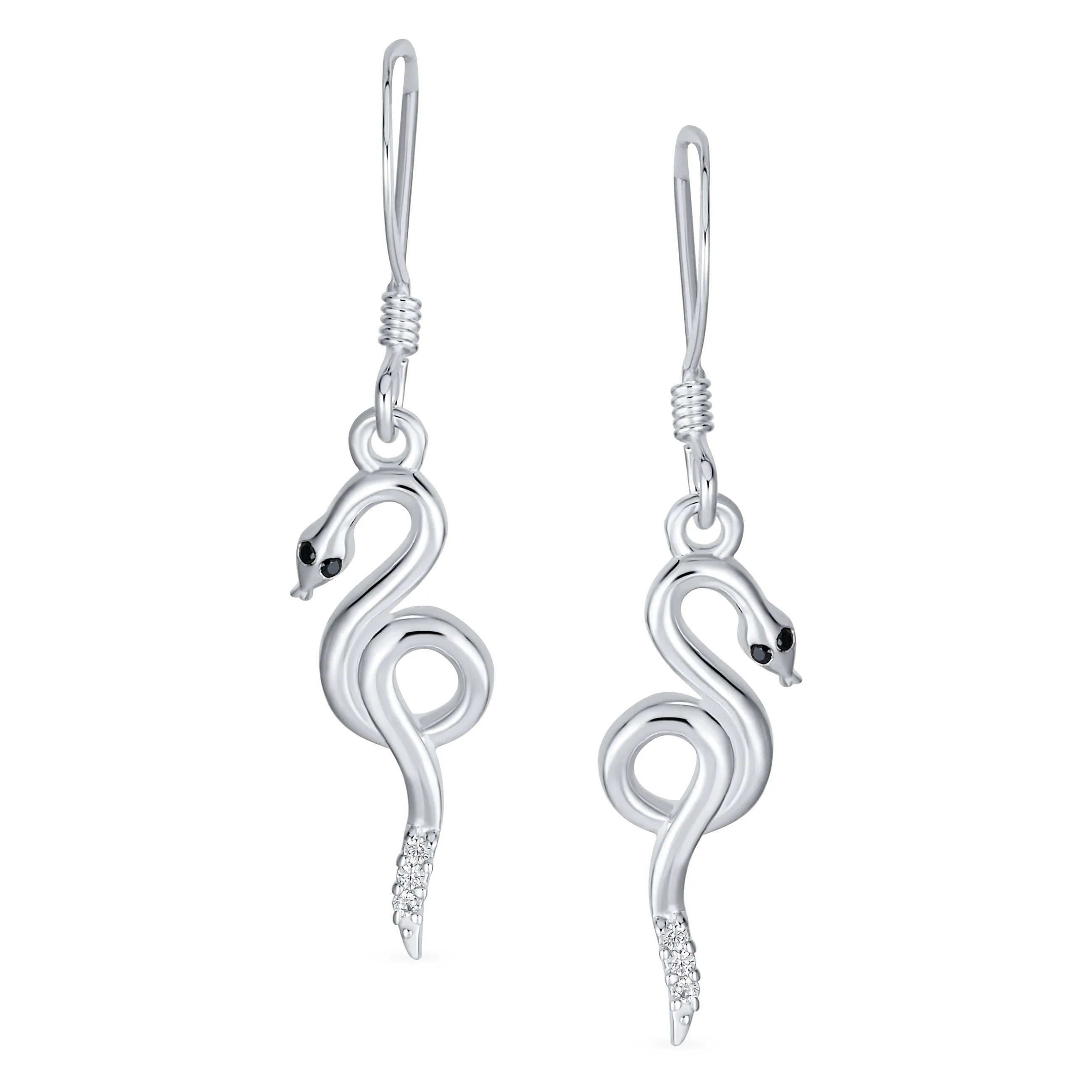 Egyptian Serpent Dangle Earrings Snake Design  Sterling Silver