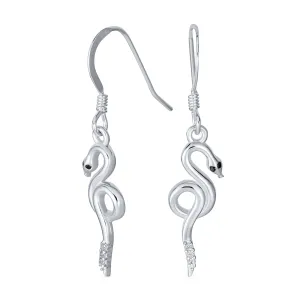 Egyptian Serpent Dangle Earrings Snake Design  Sterling Silver
