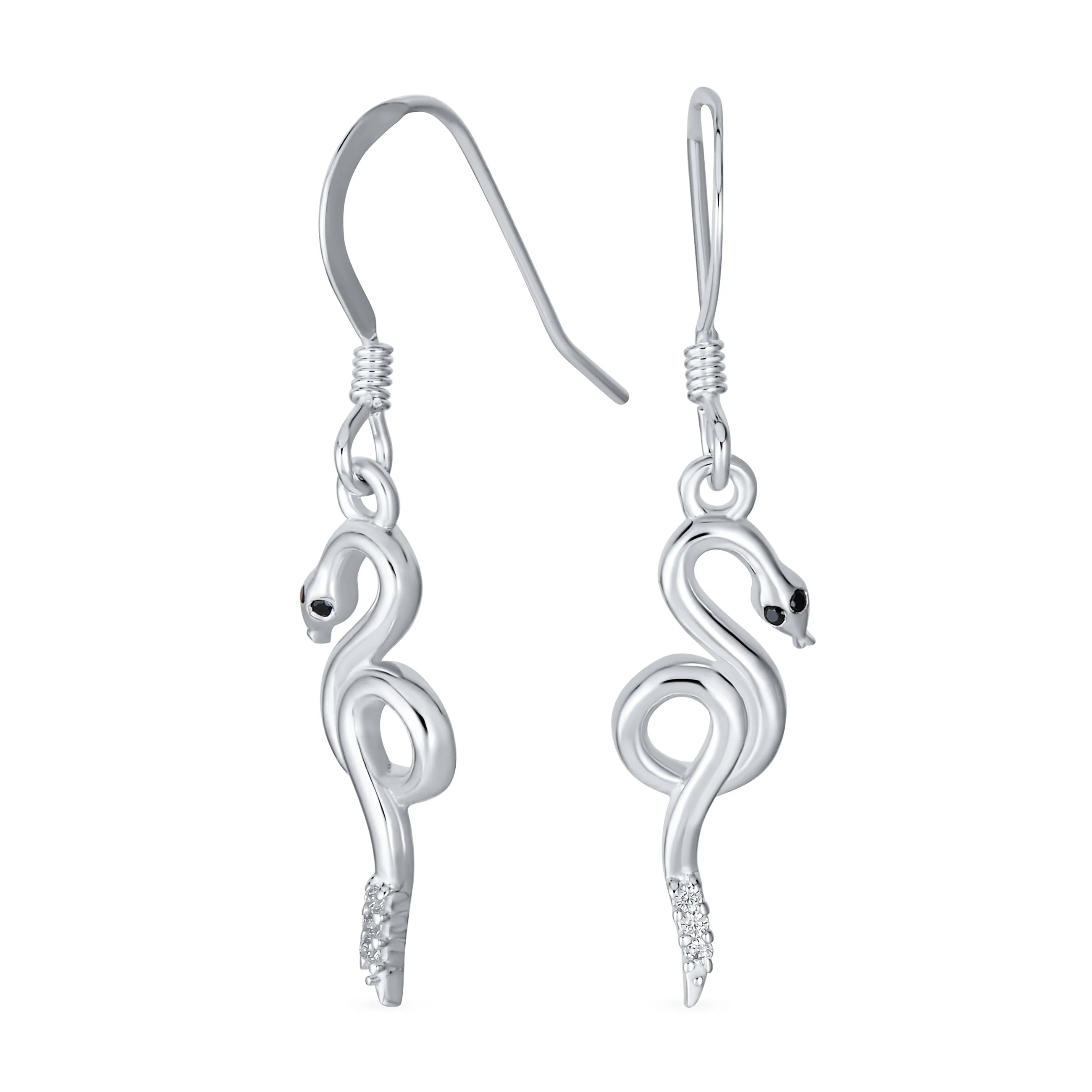 Egyptian Serpent Dangle Earrings Snake Design  Sterling Silver