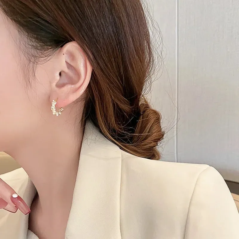 Elegant Beaded Hoop Earrings
