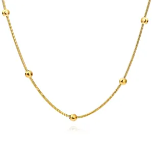 Elegant Chain Necklace in 18K Gold Plated Steel
