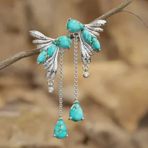 Elegant Dragonfly Earrings - Turquoise