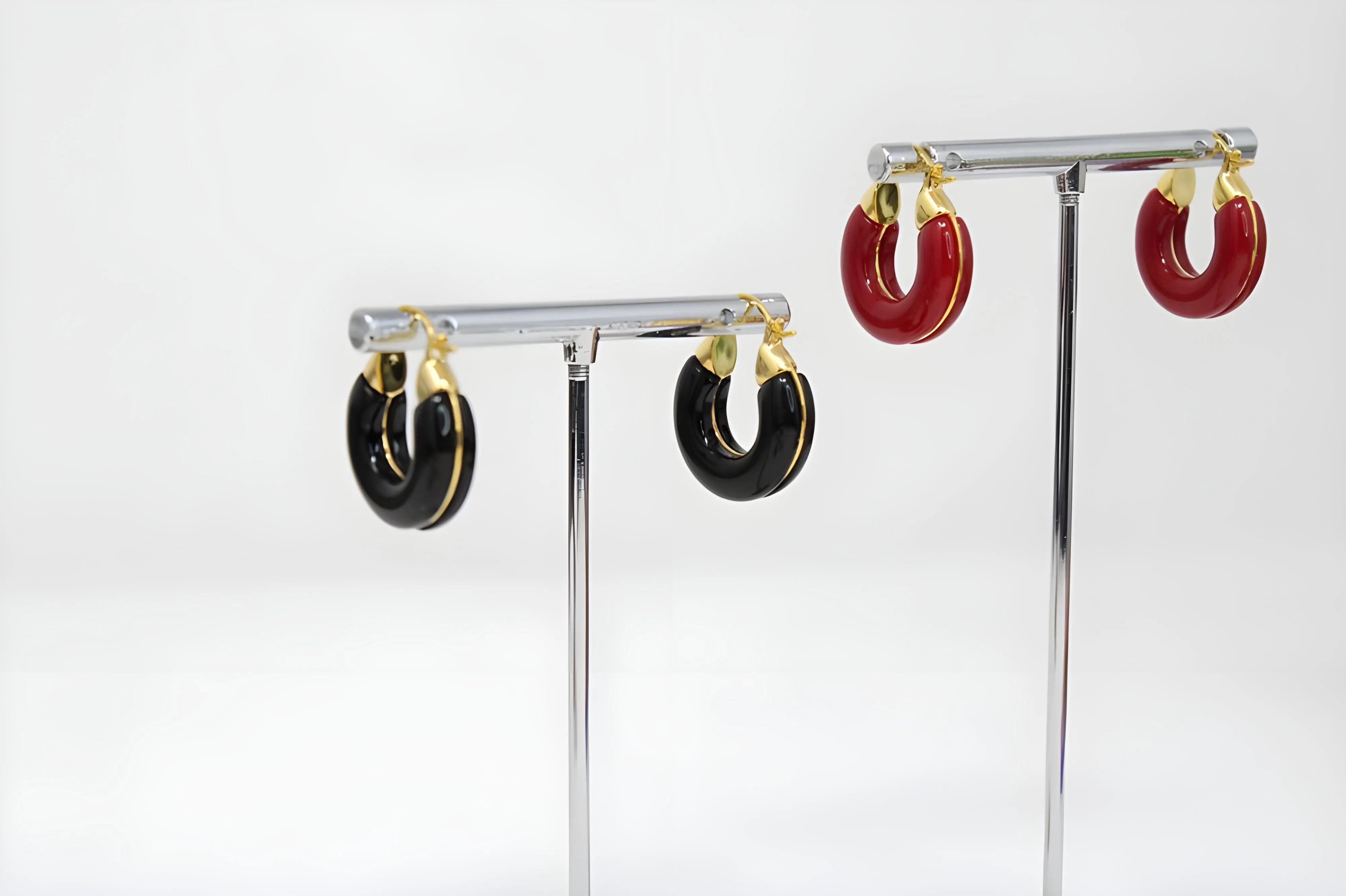 Elegant Enamel Hoop Earrings