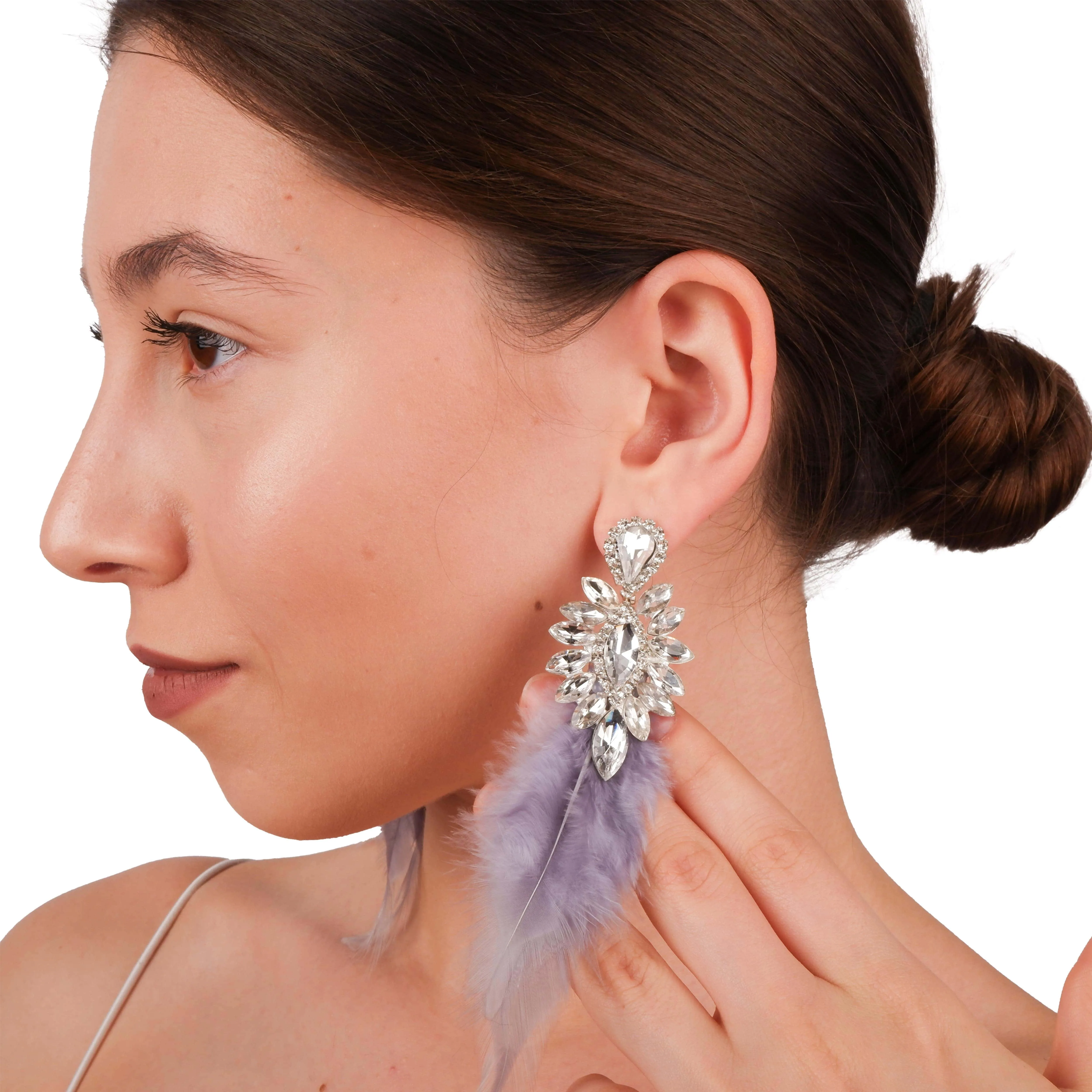 Elegant Feather Drop Earrings