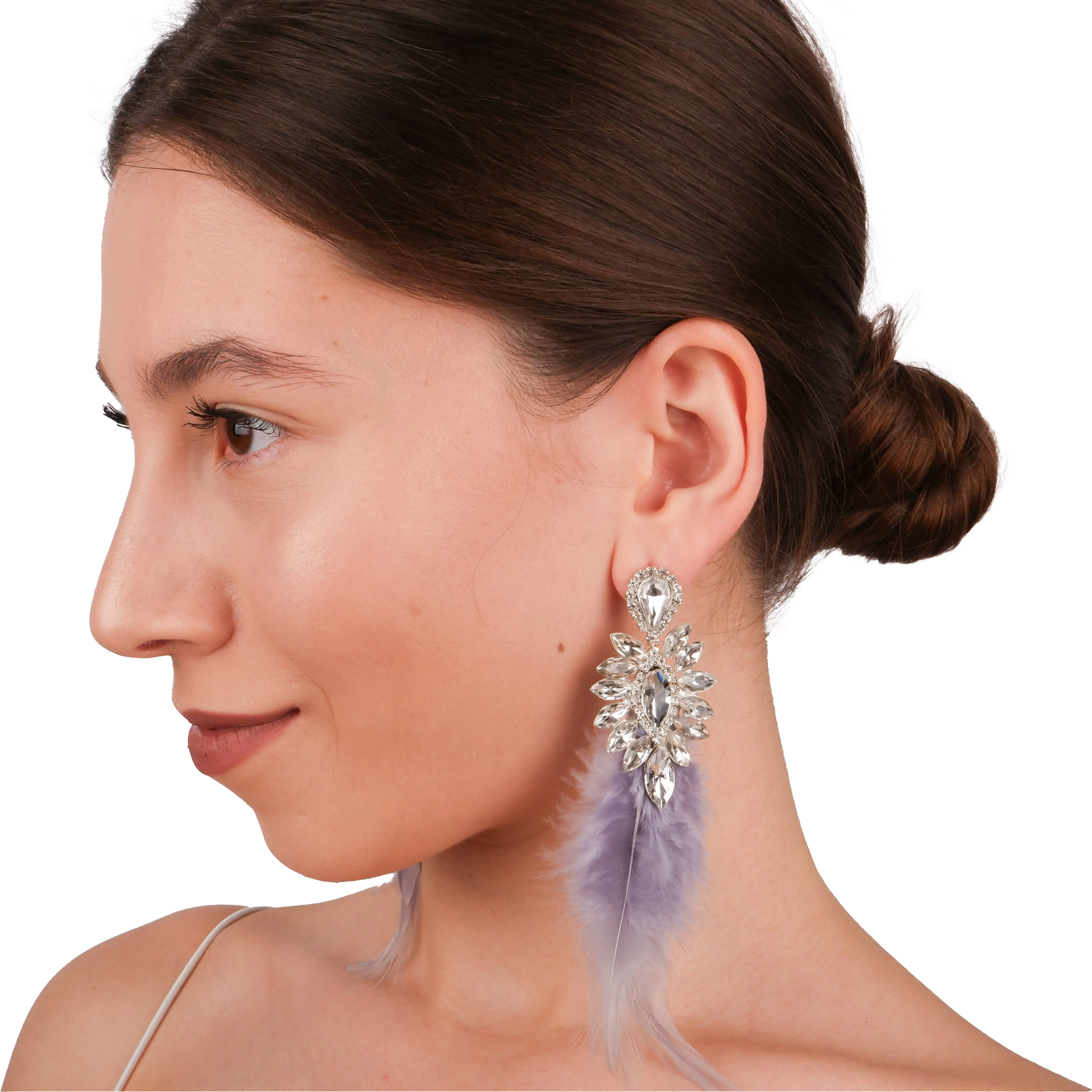 Elegant Feather Drop Earrings