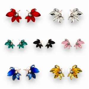 Elegant Floral Butterfly Style Stud Earrings