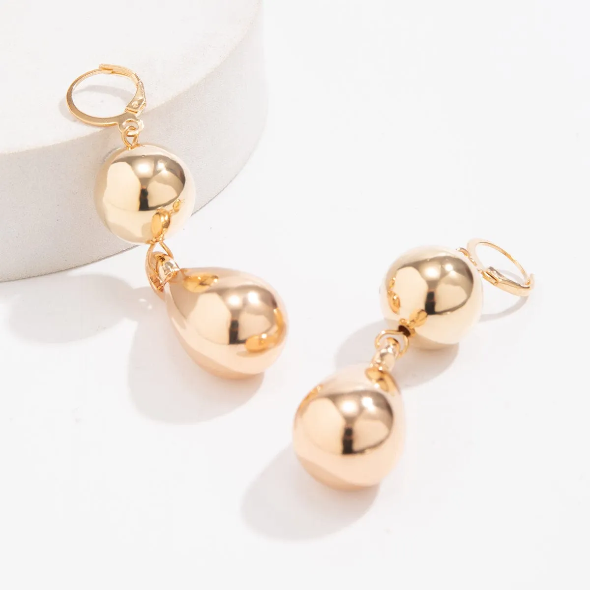 Elegant Gold Silver Plated Dangling Waterdrop Earrings