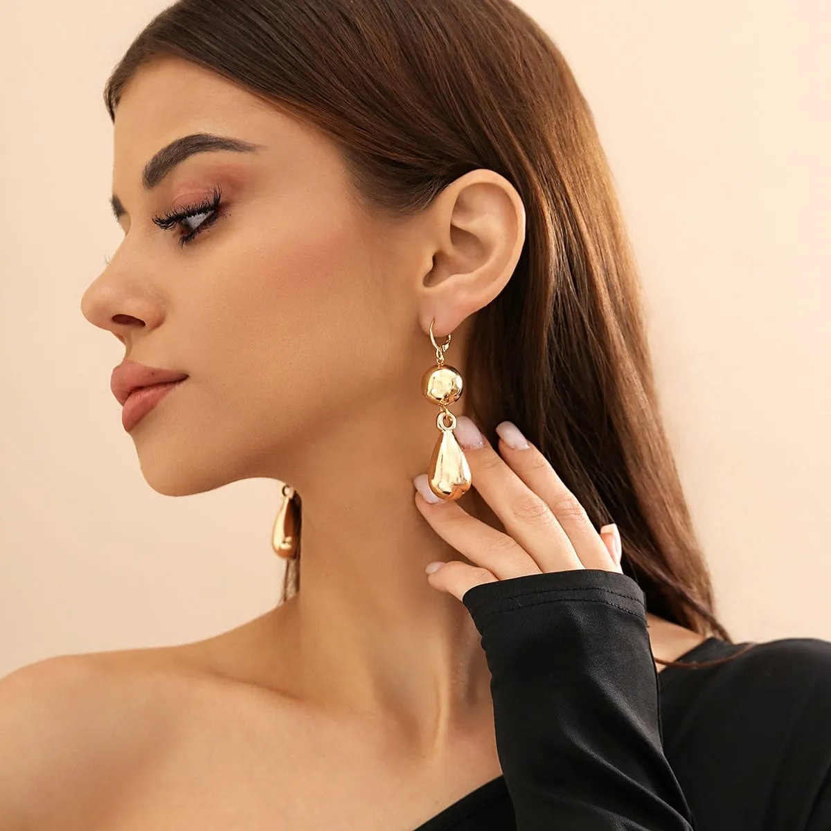 Elegant Gold Silver Plated Dangling Waterdrop Earrings