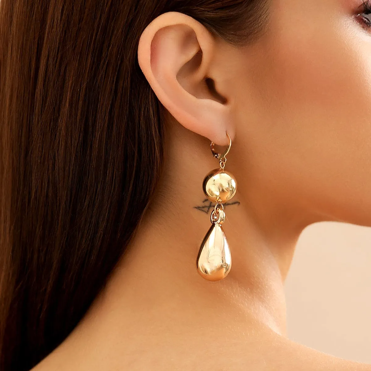 Elegant Gold Silver Plated Dangling Waterdrop Earrings