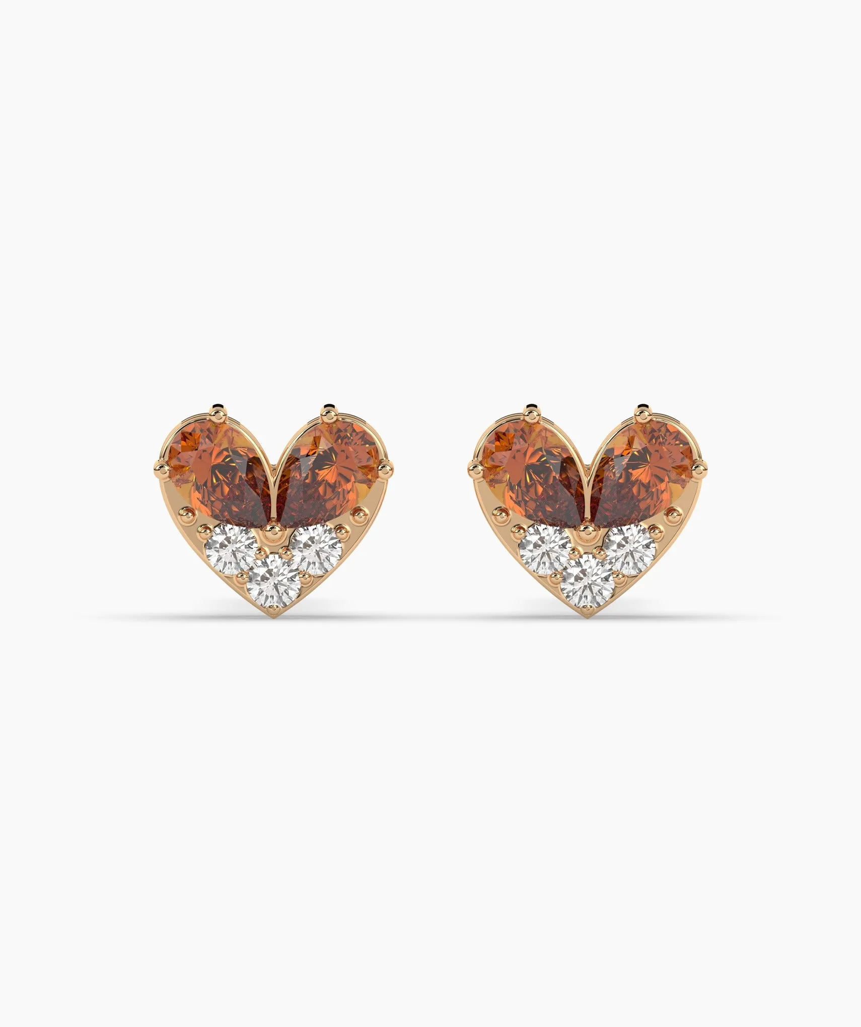 Elegant Heart Stud Earrings
