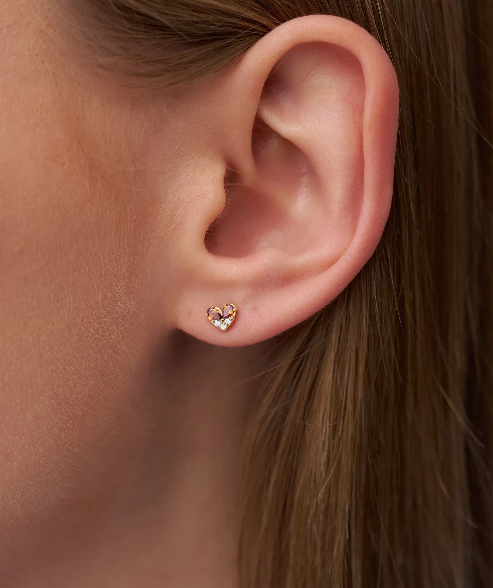 Elegant Heart Stud Earrings