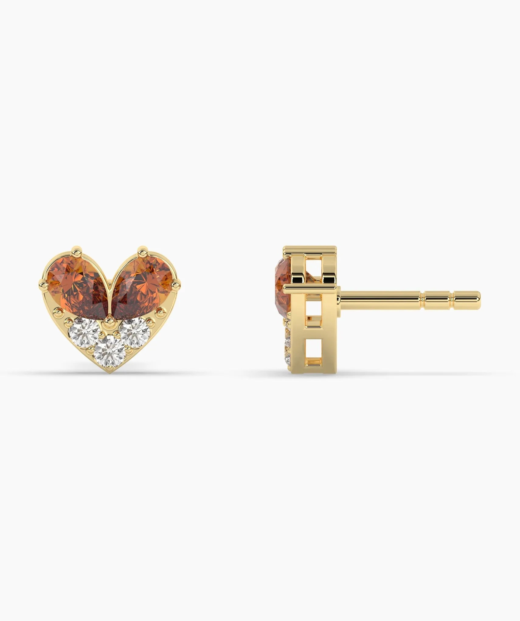Elegant Heart Stud Earrings