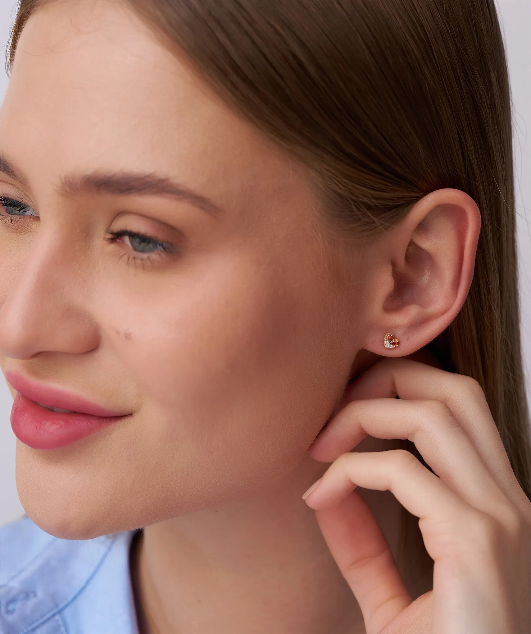 Elegant Heart Stud Earrings