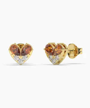 Elegant Heart Stud Earrings