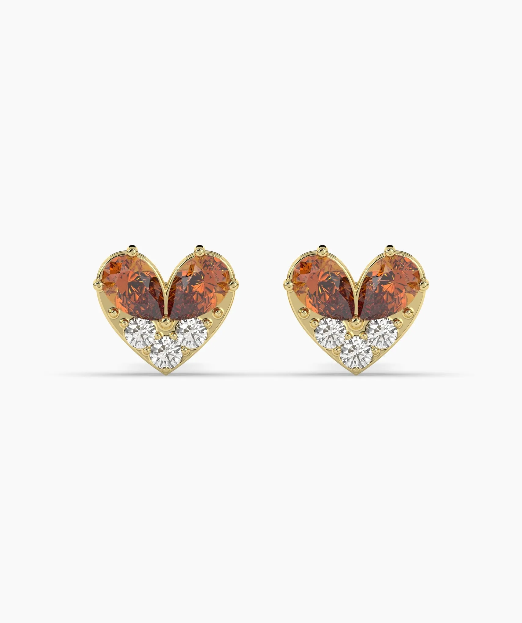Elegant Heart Stud Earrings