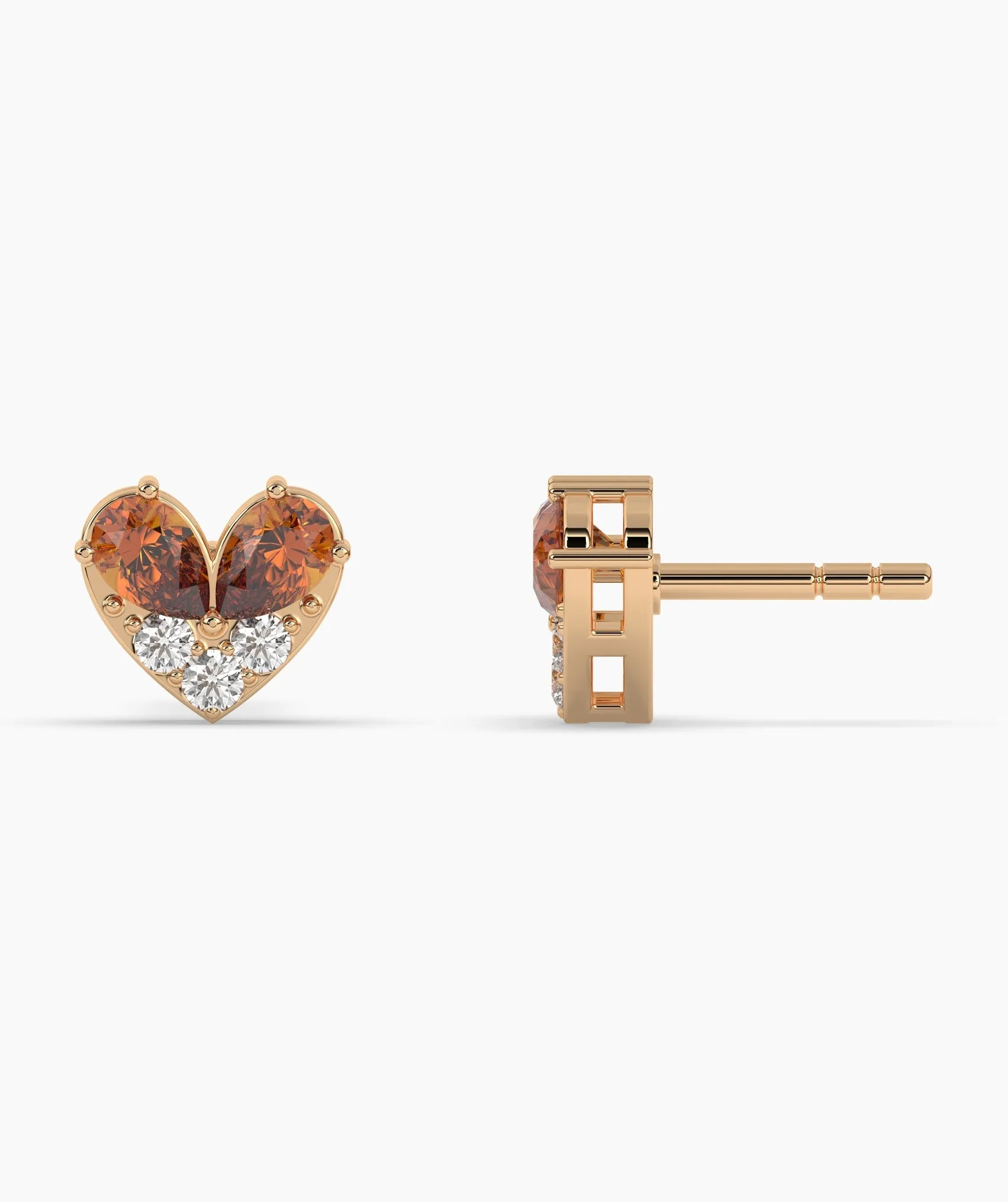Elegant Heart Stud Earrings