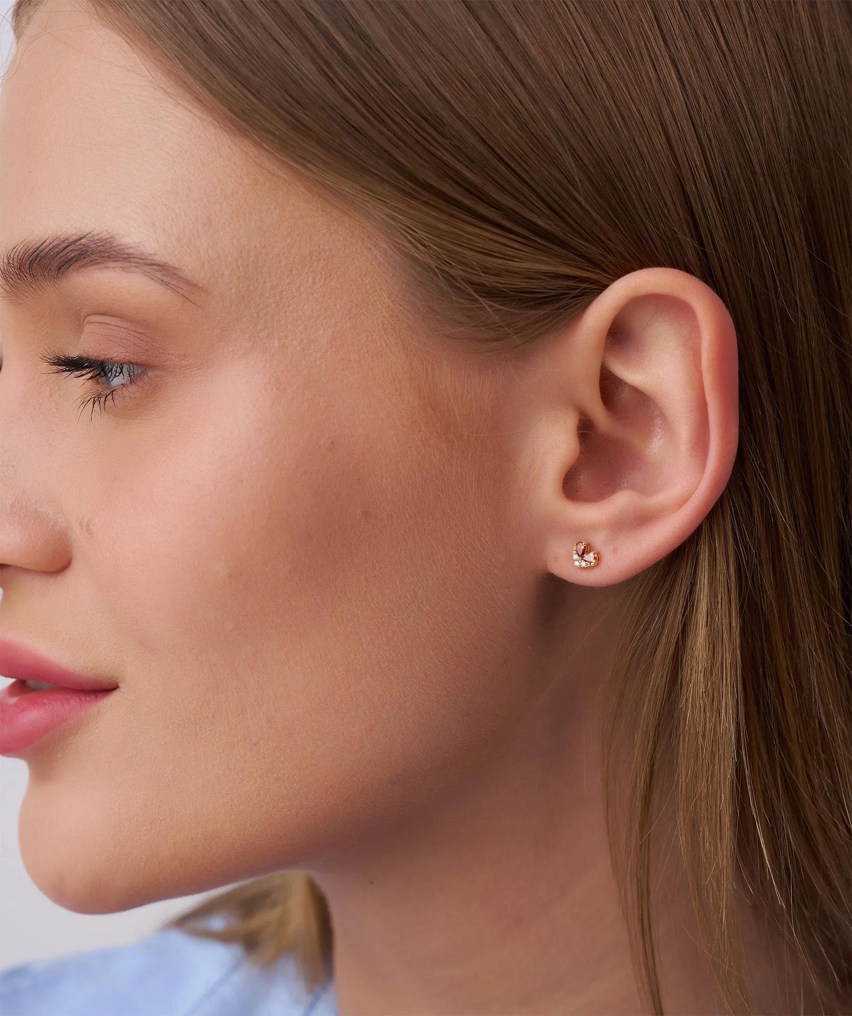 Elegant Heart Stud Earrings