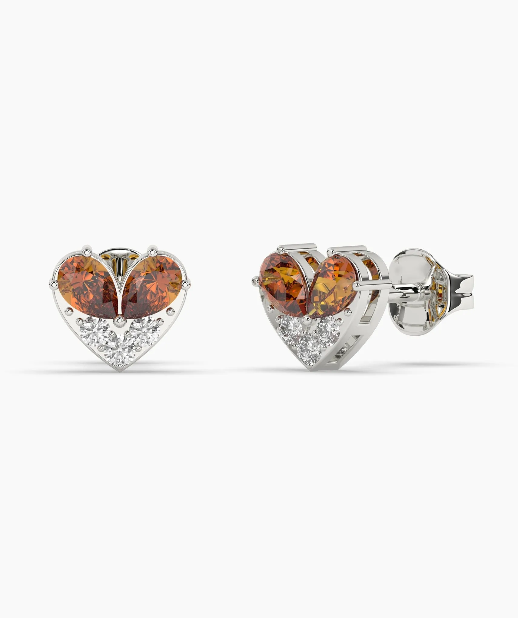 Elegant Heart Stud Earrings