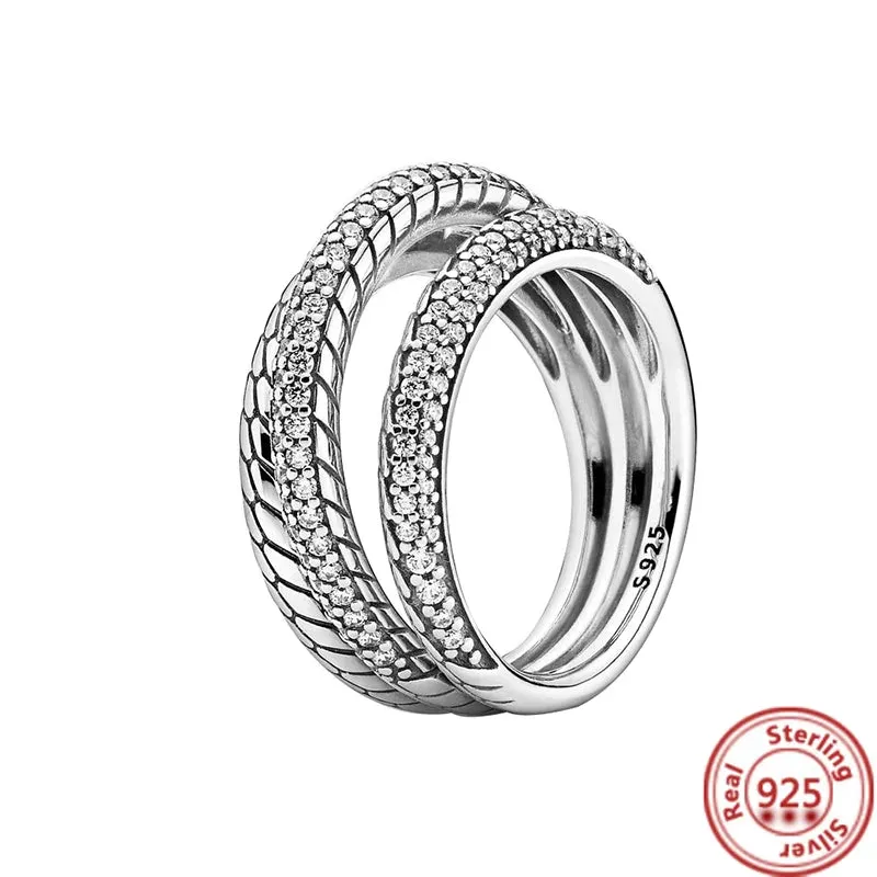 Elegant Sterling Silver No-Tarnish Ring - Waterproof, Hypoallergenic, and Uniquely Designed