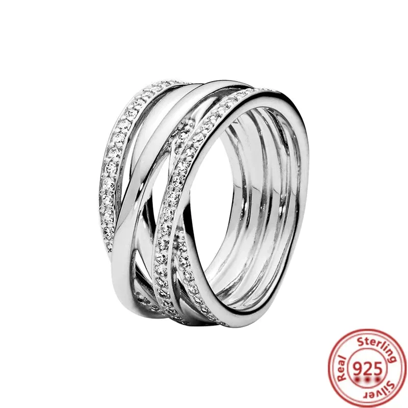 Elegant Sterling Silver No-Tarnish Ring - Waterproof, Hypoallergenic, and Uniquely Designed