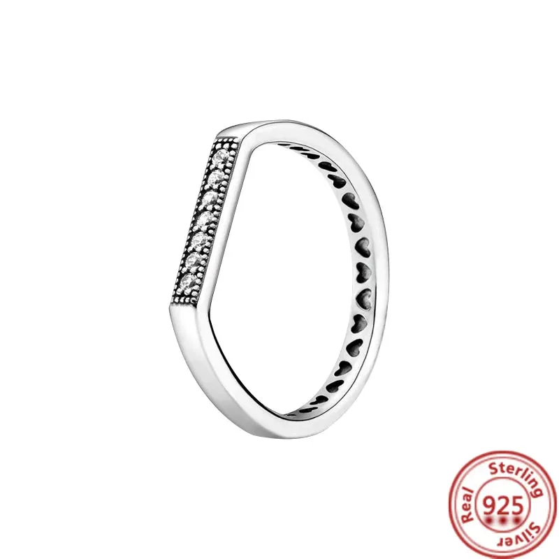 Elegant Sterling Silver No-Tarnish Ring - Waterproof, Hypoallergenic, and Uniquely Designed