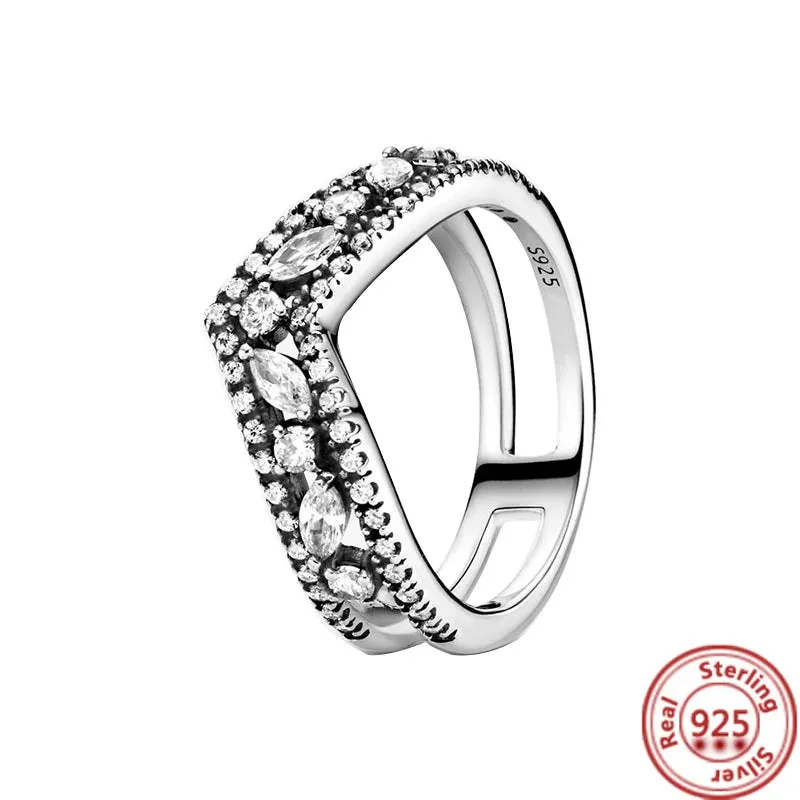 Elegant Sterling Silver No-Tarnish Ring - Waterproof, Hypoallergenic, and Uniquely Designed