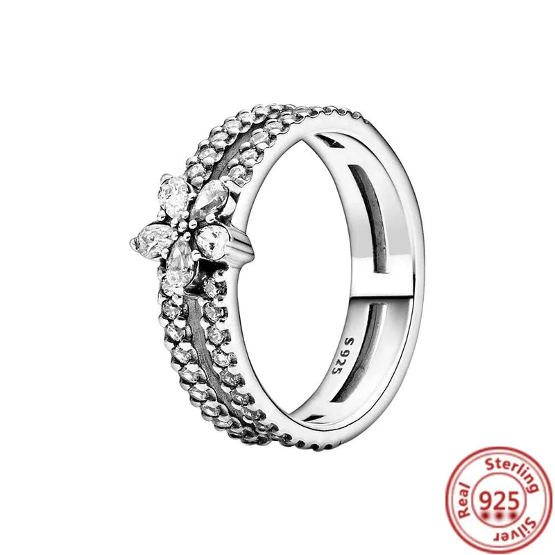 Elegant Sterling Silver No-Tarnish Ring - Waterproof, Hypoallergenic, and Uniquely Designed