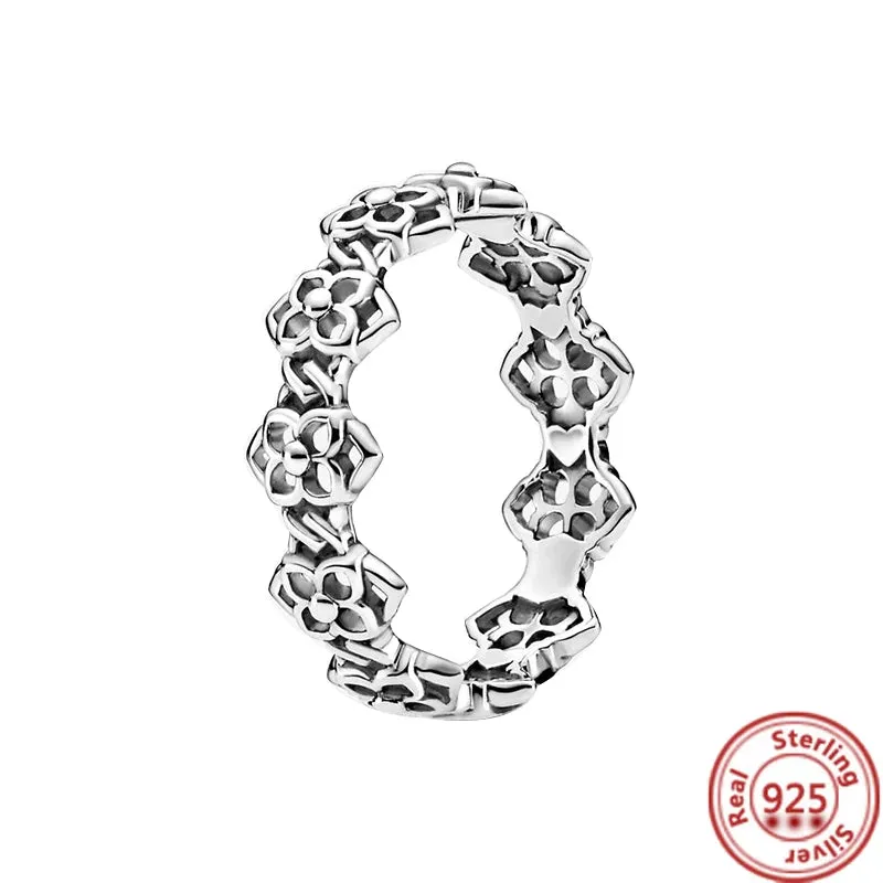 Elegant Sterling Silver No-Tarnish Ring - Waterproof, Hypoallergenic, and Uniquely Designed